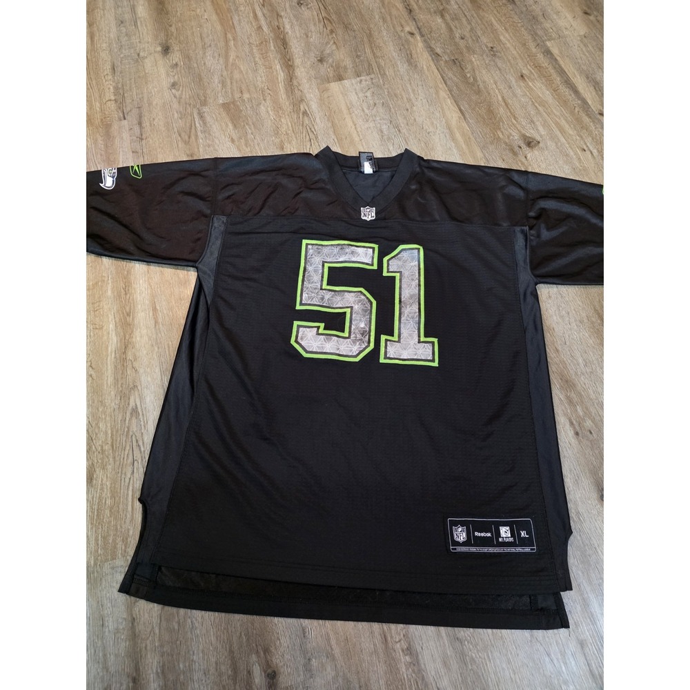 Reebok Lofa Tatupu #51 Seattle Seahawks Jersey Men's Size XL Blackout Black Rare